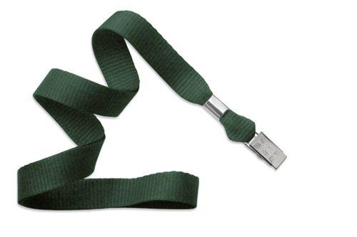 5/8" (16 MM) Microweave Polyester Lanyard with Nickel-Plated Steel Bulldog Clip, Qty = 100